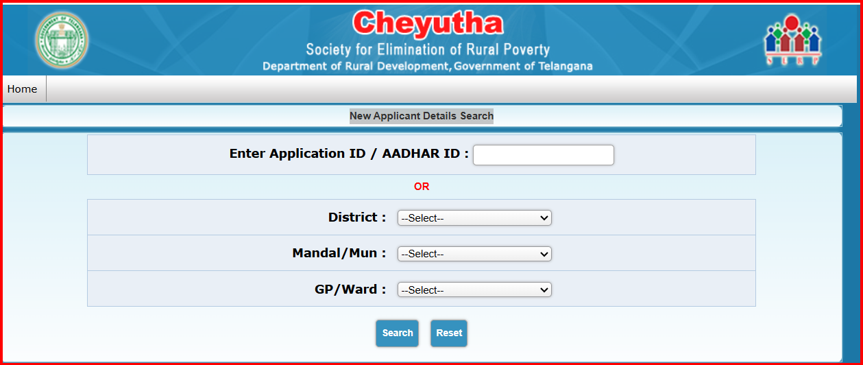 Cheyutha Pension New Applicant Details Search Cheyutha Pension New Applicant Details Search