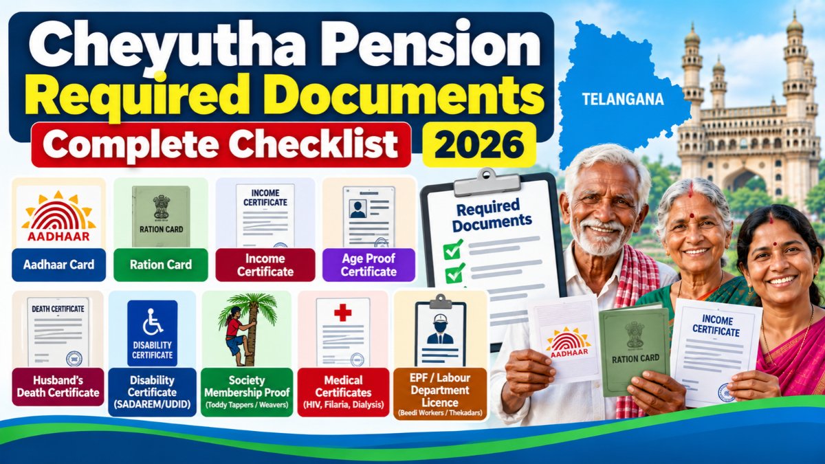 Cheyutha Pension Required Documents 2026 – Complete Checklist